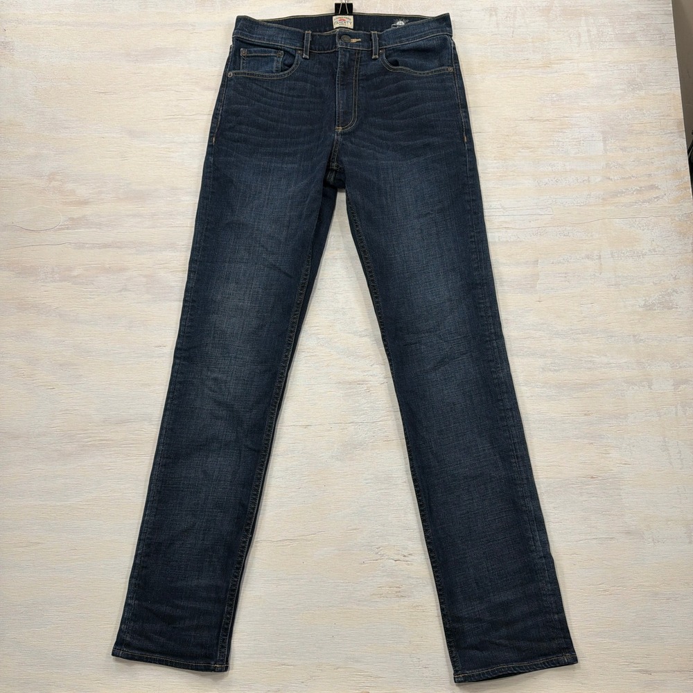Faherty Jeans Straight Leg 30 Dark Indigo Wash Stretch Denim Mens